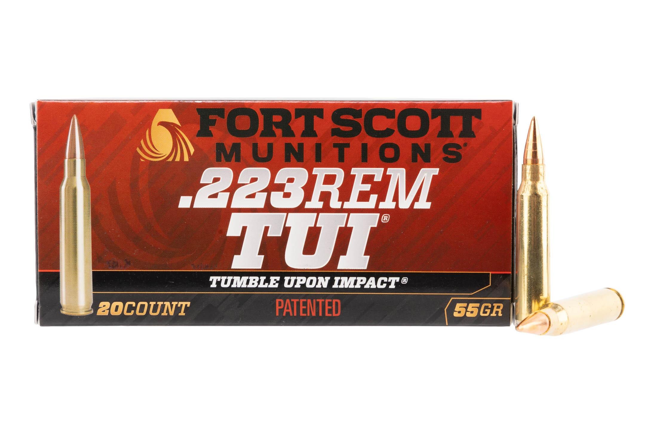 Fort Scott Munitions 223055SCV Tumble Upon Impact (TUI) 223Rem 55gr Solid Copper Spun 20 Per Box/25 Case Centerfire, Rifle Ammunition